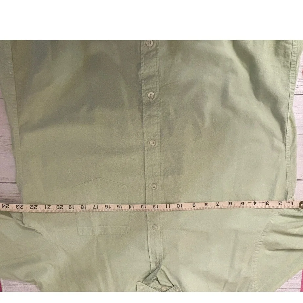 J. Crew Slim Fit Button Down Shirt Mens Large Light Green Cotton 52864 HO 13